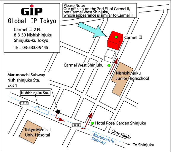 Map to GIP Tokyo